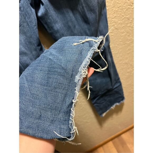 Express Stretch Barely Boot Mid Rise Jeans Woman’s Size 18R Frayed Bottoms - Picture 10 of 13